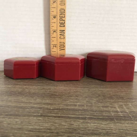 Vtg Set of Red Nesting Boxes Hong Kong - Picture 2 of 13